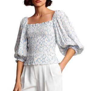 Polo by Ralph Lauren Blue and White Floral Blouse